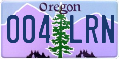 OR license plate 004LRN
