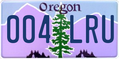 OR license plate 004LRU