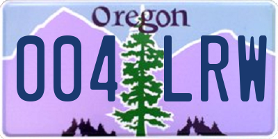 OR license plate 004LRW