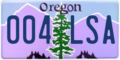 OR license plate 004LSA