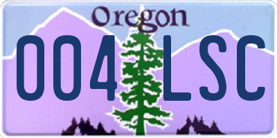 OR license plate 004LSC