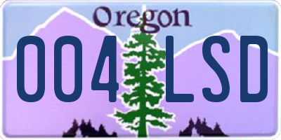 OR license plate 004LSD