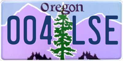 OR license plate 004LSE