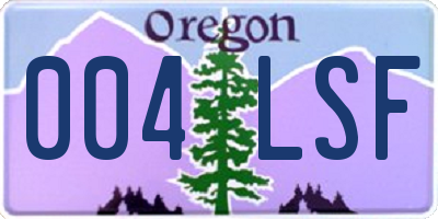 OR license plate 004LSF