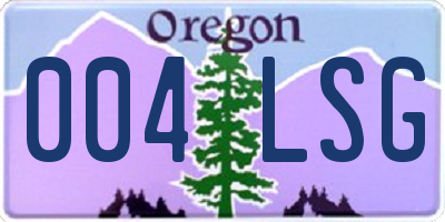 OR license plate 004LSG