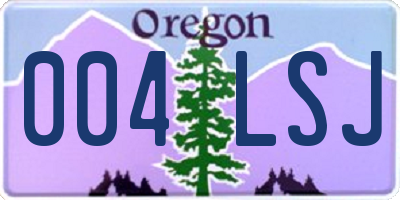 OR license plate 004LSJ