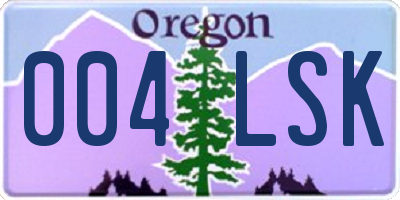 OR license plate 004LSK