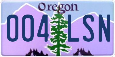 OR license plate 004LSN