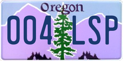 OR license plate 004LSP