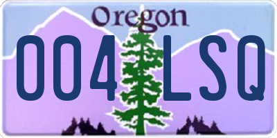 OR license plate 004LSQ