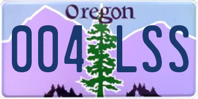 OR license plate 004LSS