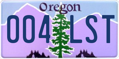 OR license plate 004LST