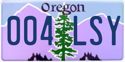 OR license plate 004LSY