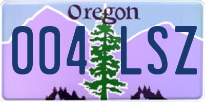 OR license plate 004LSZ
