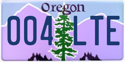 OR license plate 004LTE