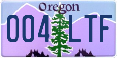 OR license plate 004LTF