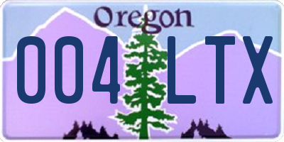 OR license plate 004LTX