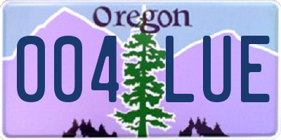 OR license plate 004LUE