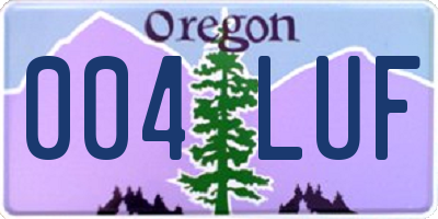 OR license plate 004LUF