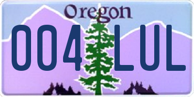 OR license plate 004LUL