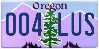 OR license plate 004LUS