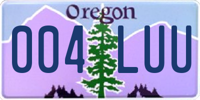 OR license plate 004LUU