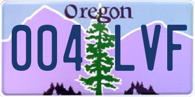 OR license plate 004LVF
