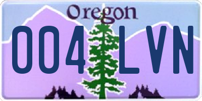 OR license plate 004LVN