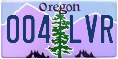 OR license plate 004LVR