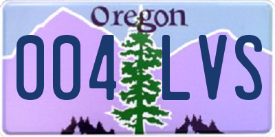 OR license plate 004LVS