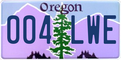 OR license plate 004LWE