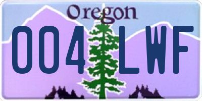 OR license plate 004LWF
