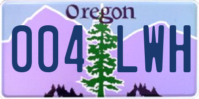OR license plate 004LWH