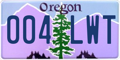 OR license plate 004LWT