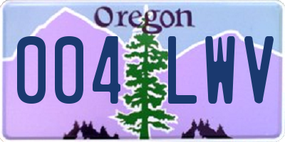 OR license plate 004LWV