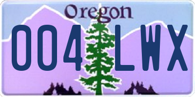 OR license plate 004LWX