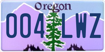 OR license plate 004LWZ