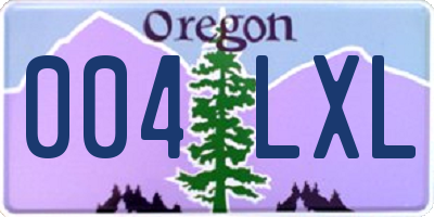 OR license plate 004LXL