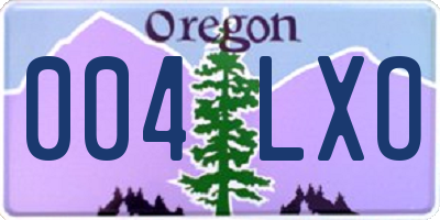 OR license plate 004LXO