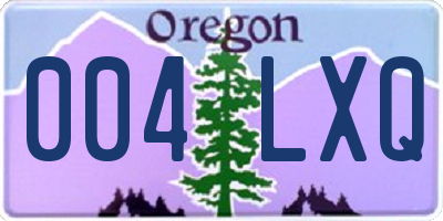 OR license plate 004LXQ