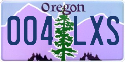 OR license plate 004LXS