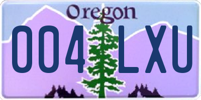 OR license plate 004LXU