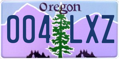 OR license plate 004LXZ