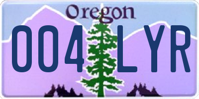 OR license plate 004LYR