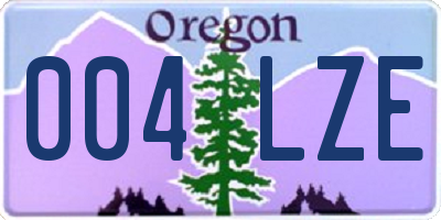 OR license plate 004LZE