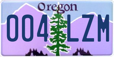 OR license plate 004LZM
