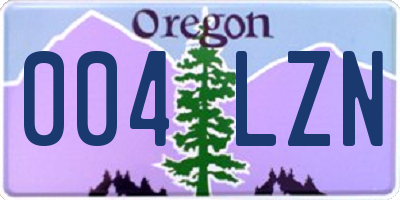 OR license plate 004LZN