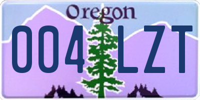 OR license plate 004LZT