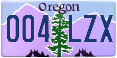 OR license plate 004LZX