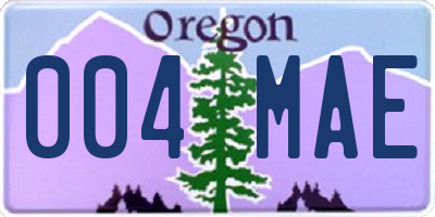 OR license plate 004MAE